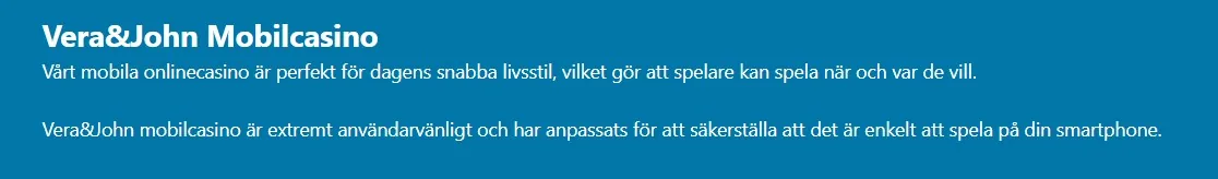 Installation av det officiella mobilalternativet från Vera&John casino app för Android och iOS